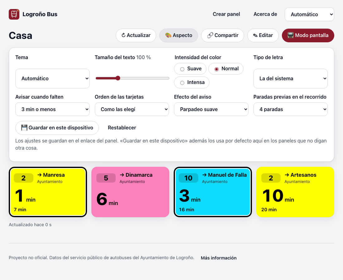 Ajustes de aspecto