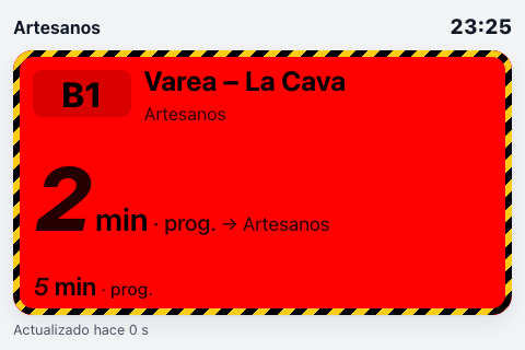 Aviso con rayas amarillas y negras